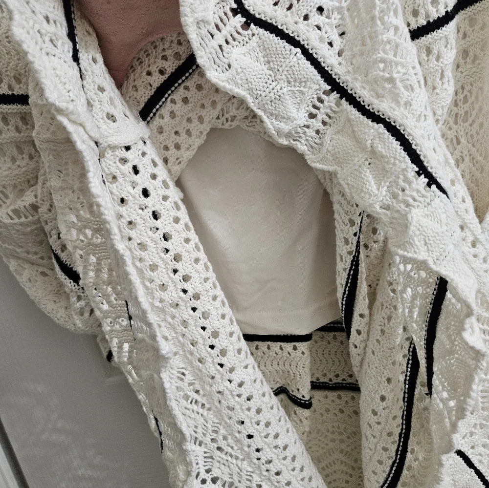 Abercrombie Black And White Crochet Maxi Dress